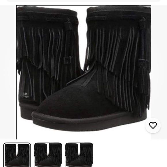 ❤️ Rare!! Brand New!! UGG Koolaburra Cable Fringe Boots Black 10 Retail $200!! - Picture 3 of 4